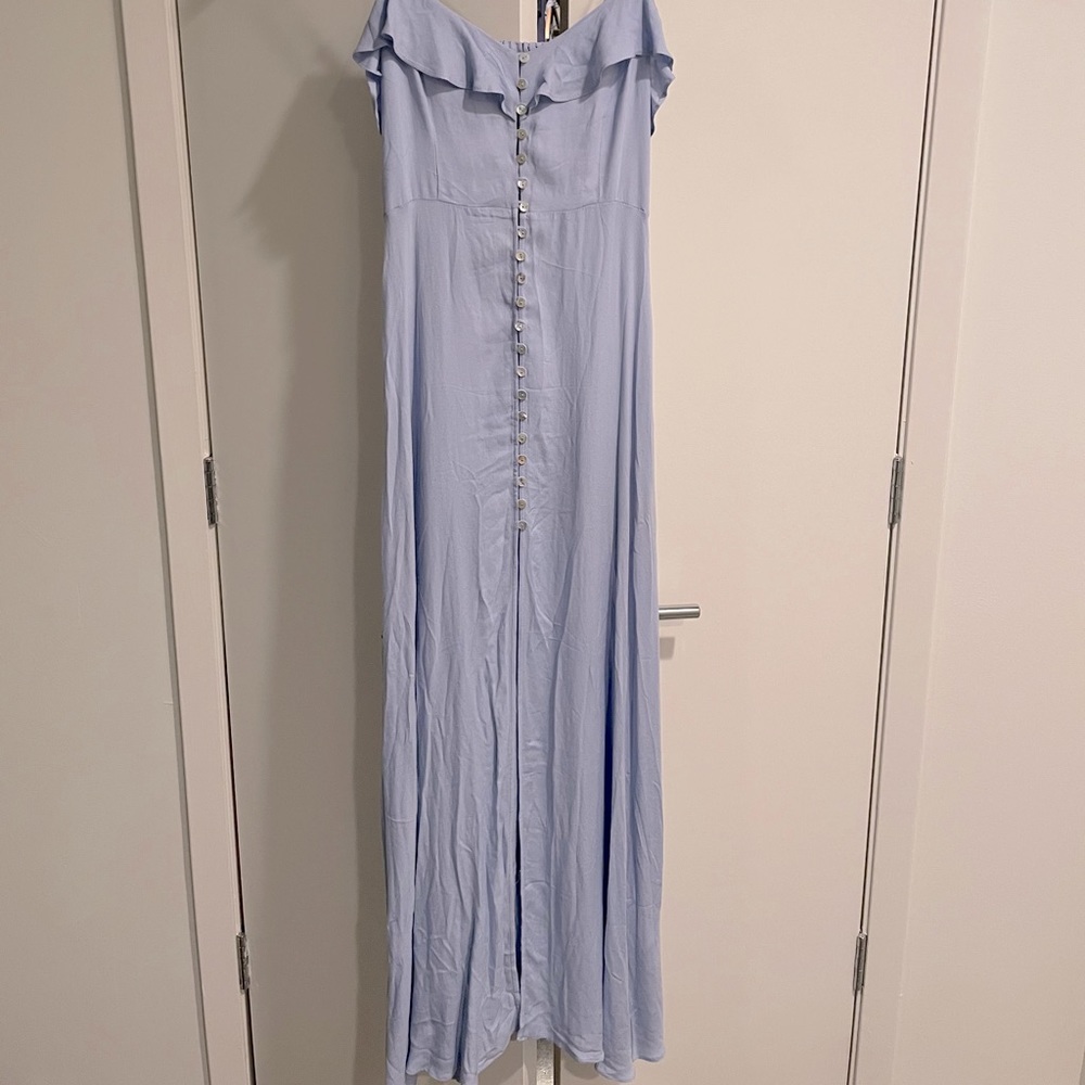 Forever 21 Baby Blue Maxi Button Up Maxi dress